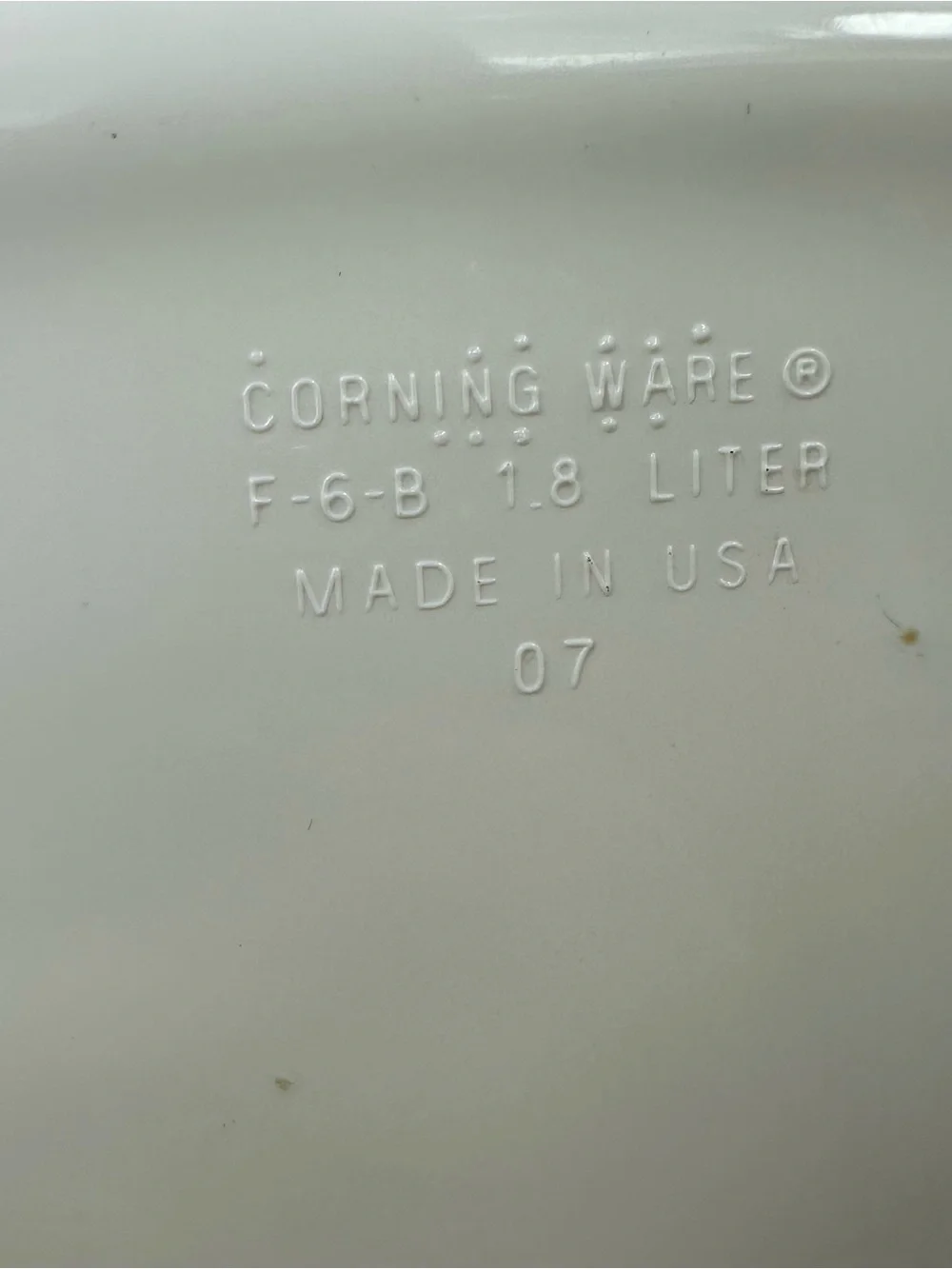 vtg Corning ware french white F-6-B 1.8 L oval casserole dish bakeware farmhouse